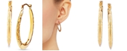 Macy's Textured Oval Hoop Earrings in 14k Gold